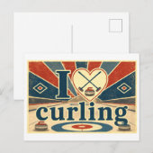 "Ik [Hart] Curling" Briefkaart (Voorkant / Achterkant)