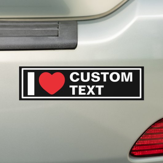 Ik Hart Custom Modern Zwart Bumpersticker (Op auto)