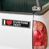 Ik Hart Custom Modern Zwart Bumpersticker (Op Truck)
