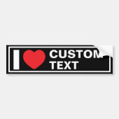 Ik Hart Custom Modern Zwart Bumpersticker (Voorkant)
