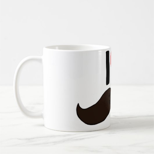 Ik hart Cute Mustache's Koffiemok (Links)