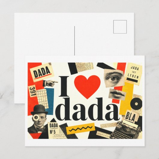 "Ik [Hart] Dada" Briefkaart (Voorkant / Achterkant)