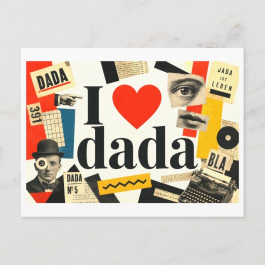 "Ik [Hart] Dada" Briefkaart (Voorkant)