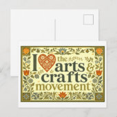 "Ik [Hart] de Arts & Crafts Beweging" Briefkaart (Voorkant / Achterkant)