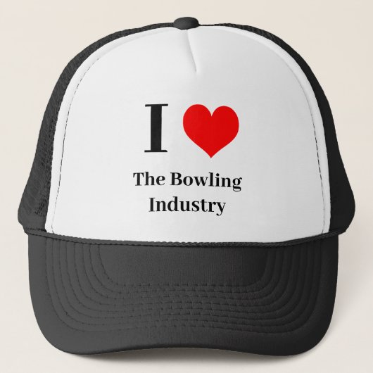 Ik hart de bowlingindustrie trucker pet (Voorkant)