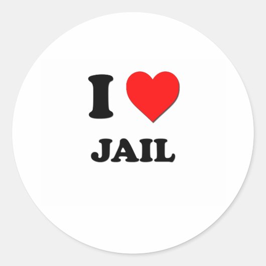 Ik hart de gevangenis ronde sticker (Voorkant)