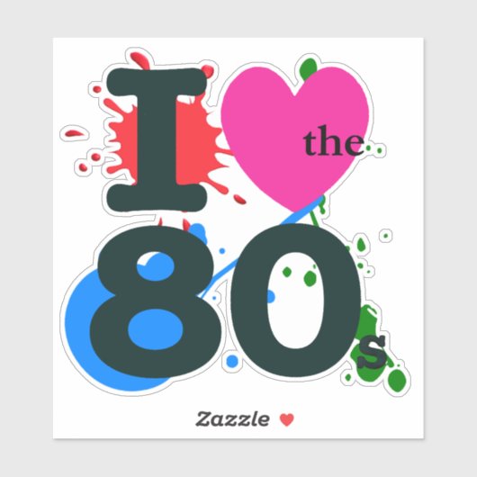 Ik hart de jaren '80 Sticker (Vel)