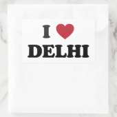 Ik hart Delhi India Rechthoekige Sticker (Tas)