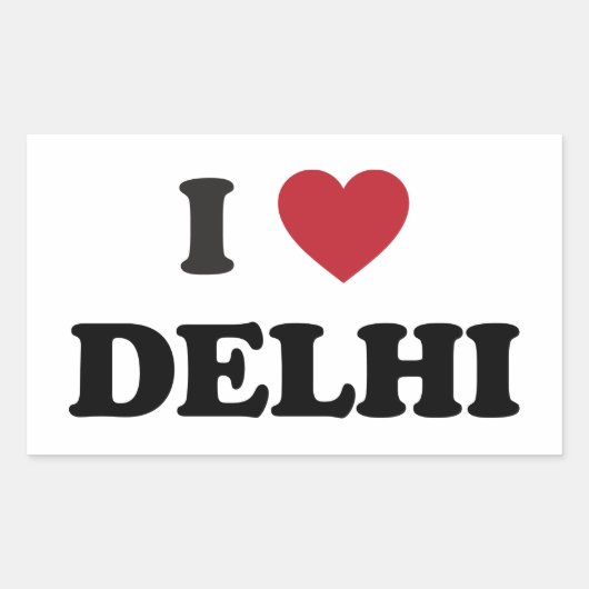 Ik hart Delhi India Rechthoekige Sticker (Voorkant)