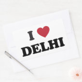 Ik hart Delhi India Rechthoekige Sticker (Envelop)