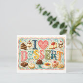 "Ik [Hart] Dessert" Briefkaart (Staand voorkant)