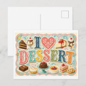 "Ik [Hart] Dessert" Briefkaart (Voorkant / Achterkant)