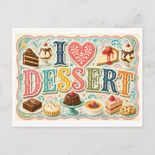 "Ik [Hart] Dessert" Briefkaart