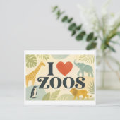 "Ik [Hart] Dierentuinen" Briefkaart (Staand voorkant)