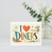 "Ik [Hart] Diner"] Briefkaart (Staand voorkant)