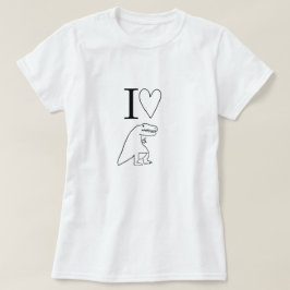 Ik Hart Dinosauriërs Schattige Minimalistische T-R T-shirt