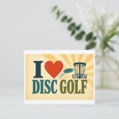 "Ik [Hart] Discgolf" Briefkaart (Staand voorkant)