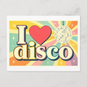 "Ik [Hart] Disco" Briefkaart