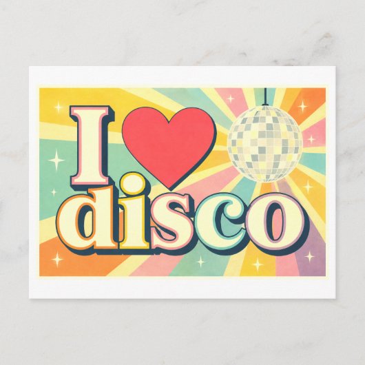 "Ik [Hart] Disco" Briefkaart (Voorkant)