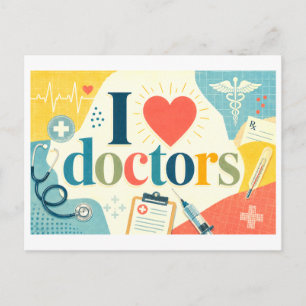 "Ik [Hart] Dokters" Briefkaart