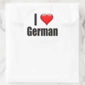 Ik hart Duits Ronde Sticker (Tas)