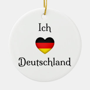 "Ik hart Duitsland" Duitse Pride World Traveler Keramisch Ornament