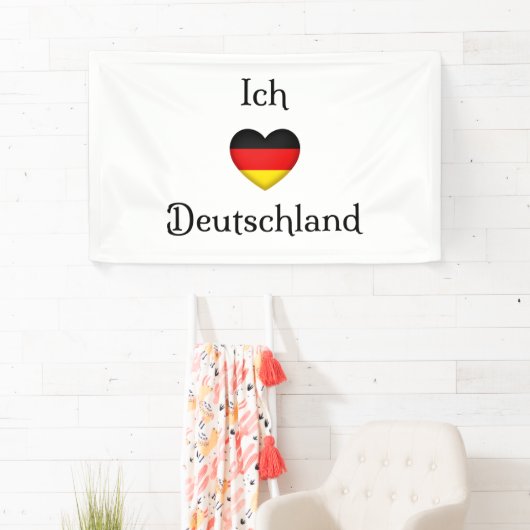 "Ik hart Duitsland" Duitse Pride World Traveler Spandoek (Insitu)