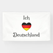 "Ik hart Duitsland" Duitse Pride World Traveler Spandoek (Horizontaal)