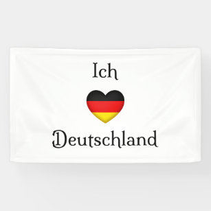 "Ik hart Duitsland" Duitse Pride World Traveler Spandoek