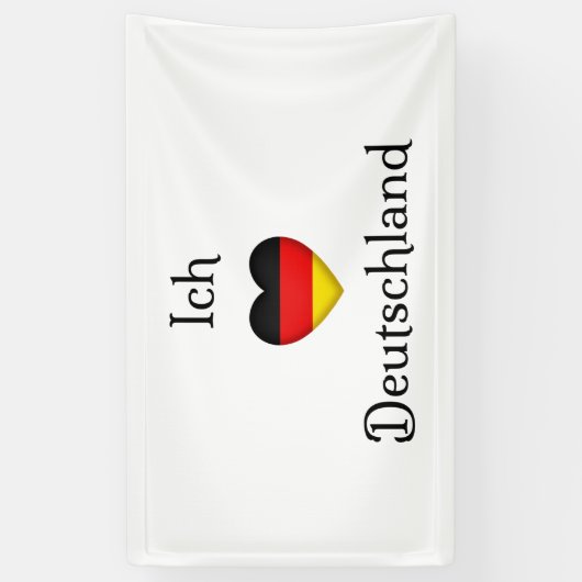 "Ik hart Duitsland" Duitse Pride World Traveler Spandoek (Verticaal)