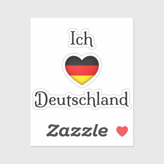 "Ik hart Duitsland" "Ich Liebe Deutschland" Duits Sticker (Vel)