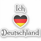 "Ik hart Duitsland" "Ich Liebe Deutschland" Duits Sticker (Voorkant)