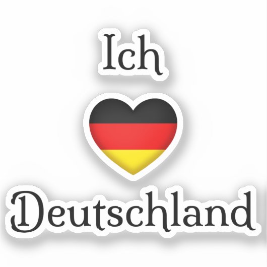 "Ik hart Duitsland" "Ich Liebe Deutschland" Duits Sticker (Voorkant)