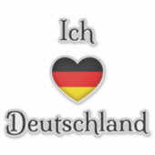 "Ik hart Duitsland" "Ich Liebe Deutschland" Duits Sticker (Voorkant)