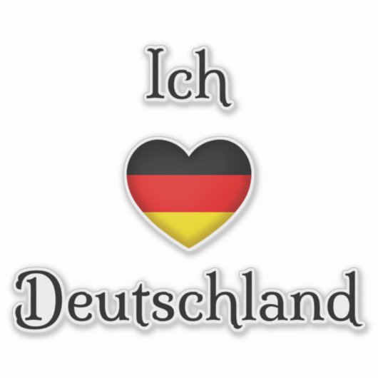 "Ik hart Duitsland" "Ich Liebe Deutschland" Duits Sticker (Voorkant)