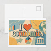 "Ik [Hart] Economie" Briefkaart (Voorkant / Achterkant)