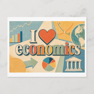 "Ik [Hart] Economie" Briefkaart