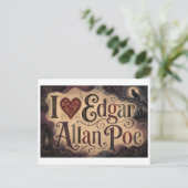 "Ik [Hart] Edgar Allan Poe" Briefkaart (Staand voorkant)
