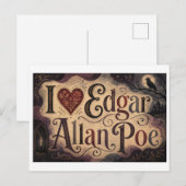 "Ik [Hart] Edgar Allan Poe" Briefkaart (Voorkant / Achterkant)