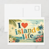 "Ik [Hart] Eiland Leven" Briefkaart (Voorkant / Achterkant)