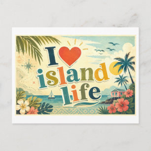 "Ik [Hart] Eiland Leven" Briefkaart