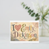 "Ik [Hart] Emily Dickinson" Briefkaart (Staand voorkant)