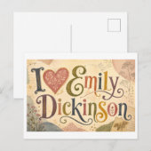 "Ik [Hart] Emily Dickinson" Briefkaart (Voorkant / Achterkant)