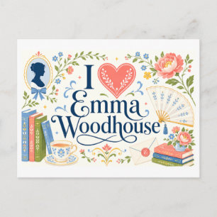 "Ik [Hart] Emma Woodhouse" Briefkaart