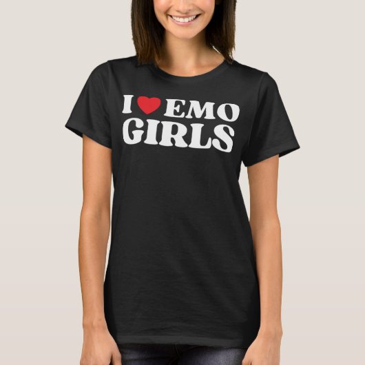 Ik hart emo meisjes grappig citaat rood hart emo m t-shirt (Voorkant)
