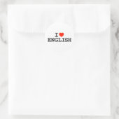 Ik hart Engels Ronde Sticker (Tas)