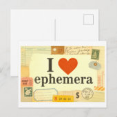 "Ik [Hart] Ephemera" Briefkaart (Voorkant / Achterkant)