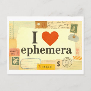 "Ik [Hart] Ephemera" Briefkaart