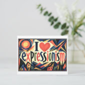 "Ik [Hart] Expressionisme" Briefkaart (Staand voorkant)