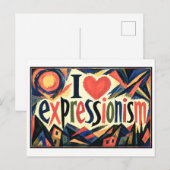 "Ik [Hart] Expressionisme" Briefkaart (Voorkant / Achterkant)